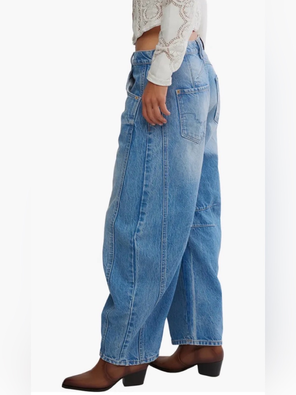 We the Free Good Luck Mid Rise Barrel Leg Jeans - Picture 3 of 17